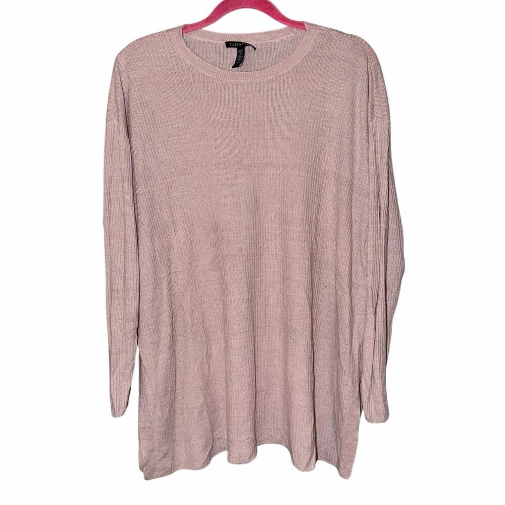 Eileen fisher light pink pullover sweater 100% organic linen knit small oversize